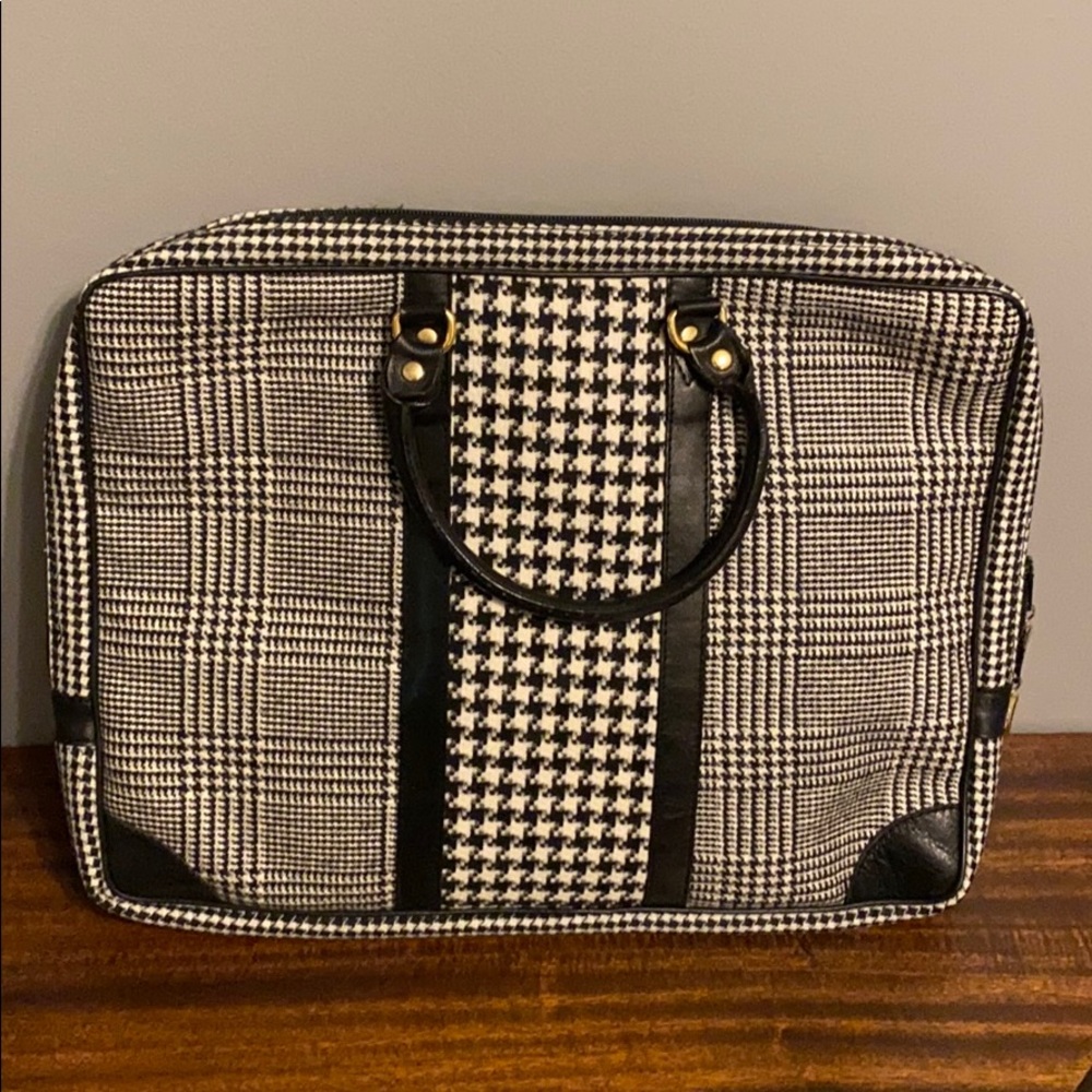 Herringbone wool laptop case